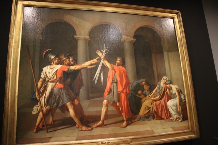 Célébrissime tableau de David : le Serment des Horaces (c'est le moment de relire Corneille !).
